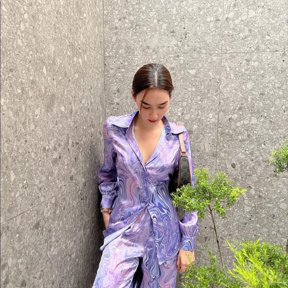 Lightweight loungewear set in purple